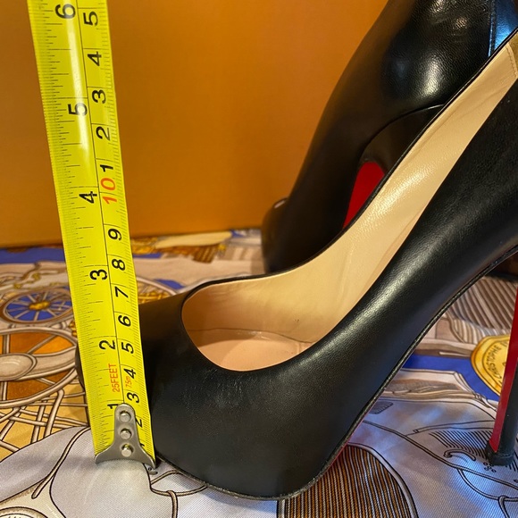 Red Bottoms-Authentic Christian Louboutin Black Leather Bianca Platform Size 39 - Picture 2 of 16